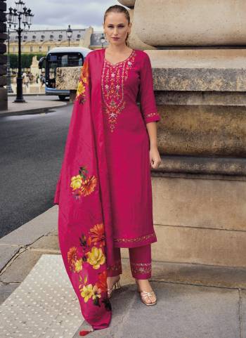 Garb These Beautiful Looking Readymade Suits With Dupatta.These Suit is Fabricated On Top Are Viscose Silk And Bottom Are Viscose Silk And Russion Silk Dupatta .Its Beautified With Designer Multy Thread Embroidery Work With Digital Printed Dupatta.