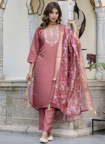 Garb These Beautiful Looking Party Wear Readymade Suits With Dupatta.These Suit is Fabricated On Top Are Silk Blend  And Bottom Are Silk Blend And Organza Dupatta .Its Beautified With Designer Thread Embroidery Work.