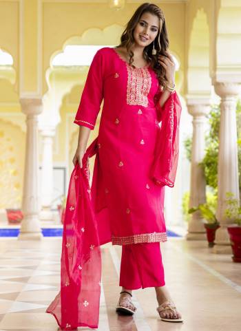 Garb These Beautiful Looking Party Wear Readymade Suits With Dupatta.These Suit is Fabricated On Top Are Silk Blend  And Bottom Are Silk Blend And Organza Dupatta .Its Beautified With Designer Thread Embroidery Work.