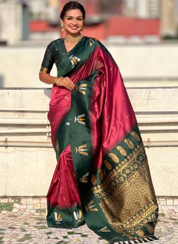 Looking These Traditioal Saree in Fine Colored.These Saree And Blouse is Fabricated On Soft Silk.Its Beautified With Weaving Balaji Tilak Designer.
