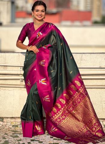 Looking These Traditioal Saree in Fine Colored.These Saree And Blouse is Fabricated On Soft Silk.Its Beautified With Weaving Balaji Tilak Designer.