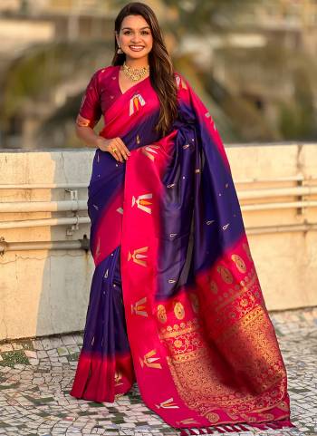 Looking These Traditioal Saree in Fine Colored.These Saree And Blouse is Fabricated On Soft Silk.Its Beautified With Weaving Balaji Tilak Designer.