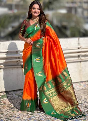 Looking These Traditioal Saree in Fine Colored.These Saree And Blouse is Fabricated On Soft Silk.Its Beautified With Weaving Balaji Tilak Designer.