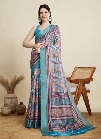Looking This Party Wear Saree Paired With Blouse.This Saree And Blouse Are Cotton Based Fabric With Wevon Border,Butti Designer With Printed. Buy This Pretty Saree Now.