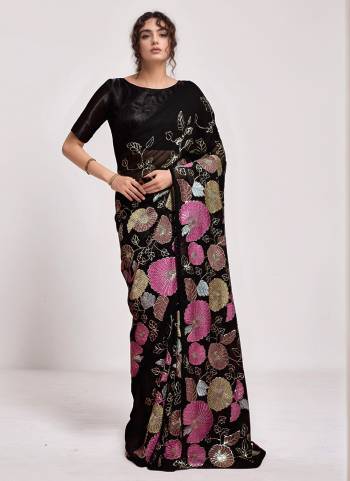 Garb These Party Wear Saree in Fine Colored.These Saree Are Georgette And Blouse is Banglori Fabricated.Its Beautified With Designer Thread,Sequance Embroidery Work.