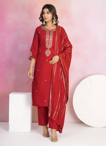 Attractive These Designer Suit in Fine Colored Pair With Bottom And Dupatta.These Top Are Viscose Chanderi And Bottom Are Fabricated On Viscose Chanderi Pair With Jacquard Dupatta.Its Beautified With Designer Embroidery Work.