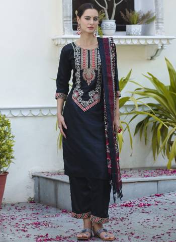 Garb These Beautiful Looking Party Wear Readymade Suits With Dupatta.These Suit is Fabricated On Top And Bottom Are Silk Blend And Art Silk Dupatta .Its Beautified With Designer Embroidery Work.