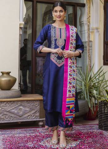 Garb These Beautiful Looking Party Wear Readymade Suits With Dupatta.These Suit is Fabricated On Top And Bottom Are Silk Blend And Art Silk Dupatta .Its Beautified With Designer Embroidery Work.