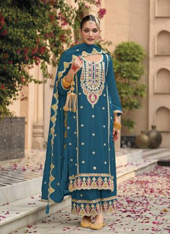 Looking These Designer Sharara Suit in Fine Colored Pair With Bottom And Dupatta.These Top Are Chinon And Dupatta Are Fabricated On Chinon Pair With Chinon Bottom.Its Beautified With Crepe Inner.Its Beautified With Heavy Designer Embroidery Work.