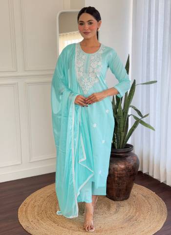 Attrective Looking These Beautiful Looking Readymade Suits.These Top Are Cotton And Bottom Are Cotton And Dupatta Chinon Fabricated.Its Beautified With Designer Embroidery Work.