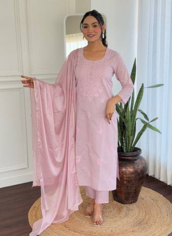 Garb These Beautiful Looking Readymade Suits.These Top Are Cotton And Bottom Are Cotton And Dupatta Chinon Fabricated.Its Beautified With Designer Embroidery Work.