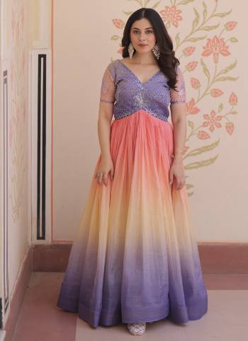  Looking These Beautiful Looking Readymade Long Gown.These Gown is Fabricated On Gold Crush Pedding Color.Its Beautified With Designer Beads Embroidery Work.