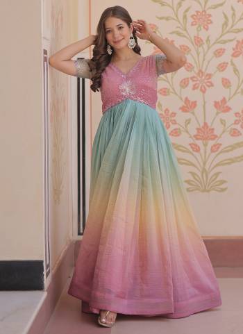  Looking These Beautiful Looking Readymade Long Gown.These Gown is Fabricated On Gold Crush Pedding Color.Its Beautified With Designer Beads Embroidery Work.