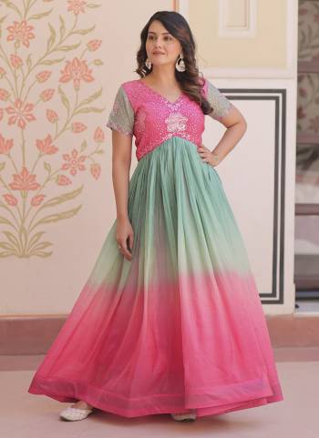  Looking These Beautiful Looking Readymade Long Gown.These Gown is Fabricated On Gold Crush Pedding Color.Its Beautified With Designer Beads Embroidery Work.