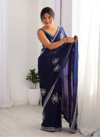 Attrective Looking These Party Wear Saree in Fine Colored.These Saree Are Fendy Satin And Blouse is Fendy Satin Fabricated.Its Beautified With Heavy Designer Beads Hand Work.