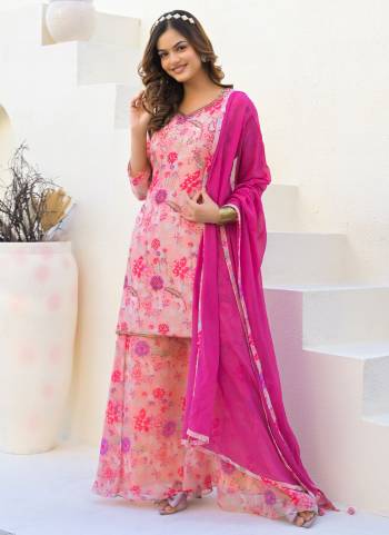 Attractive These Party Wear Plazzo Suit in Fine Colored Pair With Bottom And Dupatta.These Top And Bottom Are Fabricated On Imported Georgette With Chiffon Dupatta.Its Beautified With Designer Digital Printed With Hand Work.