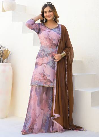 Attractive These Party Wear Plazzo Suit in Fine Colored Pair With Bottom And Dupatta.These Top And Bottom Are Fabricated On Imported Georgette With Chiffon Dupatta.Its Beautified With Designer Digital Printed With Hand Work.