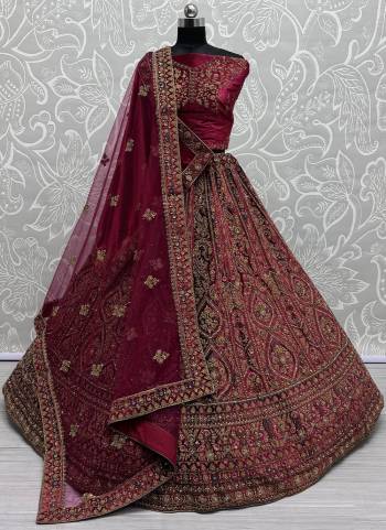 For A Fancy Designer Look,Grab These Lehenga Choli With 2 Dupatta in Fine Colored.These Lehenga And Choli Are Velvet And Dupatta Are Fabricated On Soft Net & Velvet Pair.Its Beautified With Designer Sequance,Multy Thread,Dori Embroidery With Patch,Diamond Work.