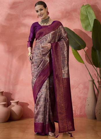 Garb These Party Wear Saree in Fine Colored.These Saree And Blouse Is Ply Silk Fabricated.Its Beautified With Wevon Jari Designer.