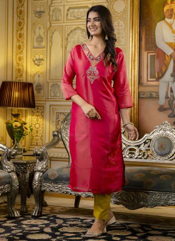 Attrective These Beautiful Looking Readymade Kurti.These Kurti Fabricated On Shimmer Silk.Its Beautified With Designer Embroidery Work.