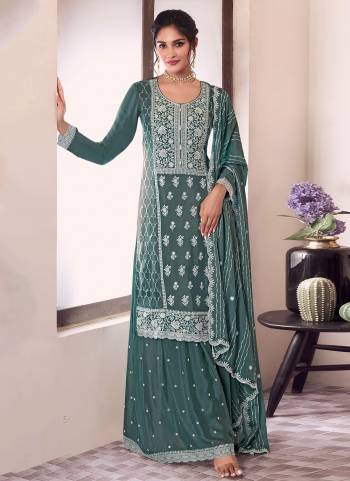Looking These Party Wear Designer Plazzo Suits in Fine Colored Pair With Dupatta.These Top Are Chinon And Dupatta Are Fabricated On Chinon Pair With Chinon Bottom.Its Beautified With Designer Embroidery Work