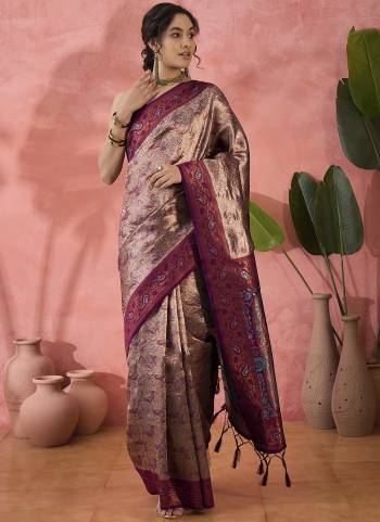 Looking These Party Wear Saree in Fine Colored.These Saree And Blouse Is Silk Fabricated.Its Beautified With Wevon Jacquard Designer.
