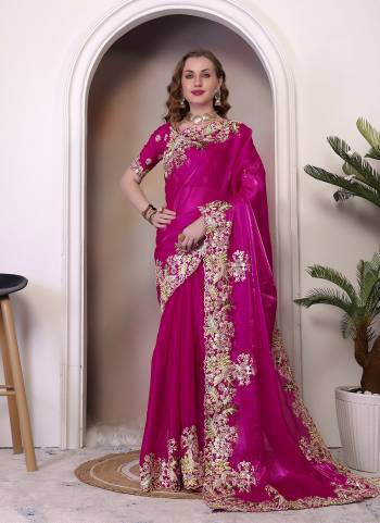 Looking These Party Wear Saree in Fine Colored.These Saree Are Jimmy Choo And Blouse is Fabricated On Banglori Silk.Its Beautified With Designer Coding,Sequance Embroidery Cut Work.