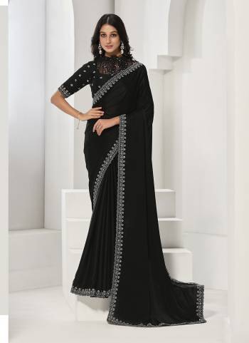 Look Attrective These Designer Party Wear Saree in Fine Colored.These Saree Are Crepe Satin Silk And Blouse Satin Silk is Fabricated.Its Beautified Desiger Embroidery Work.
