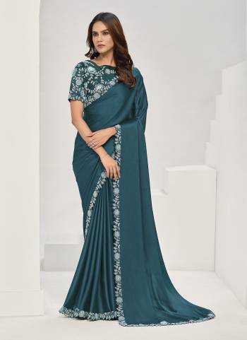 Look Attrective These Designer Party Wear Saree in Fine Colored.These Saree Are Crepe Satin Silk And Blouse Satin Silk is Fabricated.Its Beautified Desiger Embroidery Work.