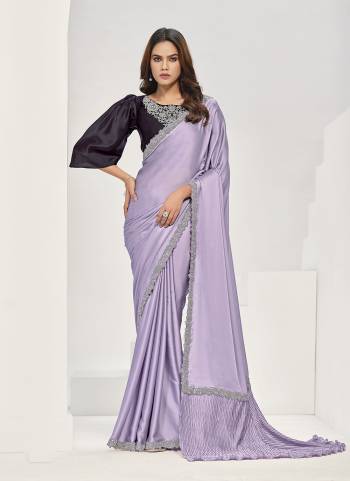 Look Attrective These Designer Party Wear Saree in Fine Colored.These Saree Are Crepe Satin Silk And Blouse Satin Silk is Fabricated.Its Beautified Desiger Embroidery Work.