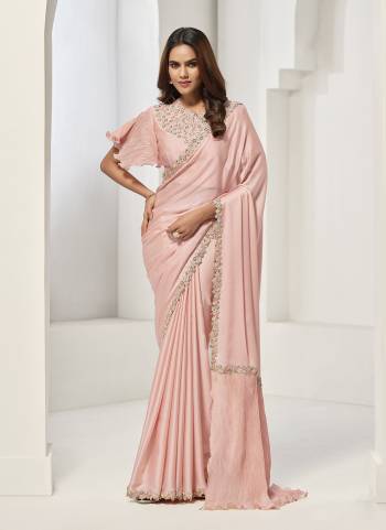Look Attrective These Designer Party Wear Saree in Fine Colored.These Saree Are Crepe Satin Silk And Blouse Satin Silk is Fabricated.Its Beautified Desiger Embroidery Work.