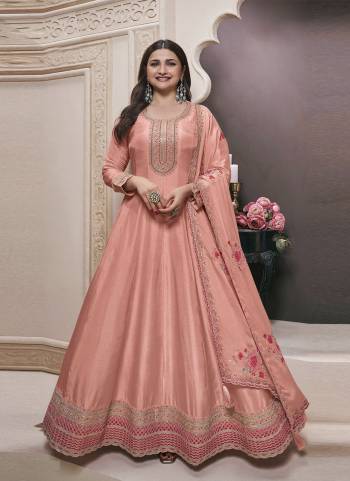 Garb These Party Wear Anarkali Suit in Fine Colored Pair With Dupatta.These Top Are Art Silk And Dupatta Are Georgette And Pair With Dull Santoon Bottom.Its Beautified With Designer Embroidery Work.
