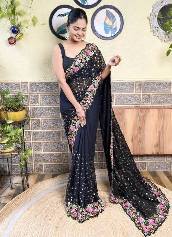 Attrctive Looking These Party Wear Saree in Fine Colored.These Saree Are Georgette And Blouse is Diamond Silk Fabricated.Its Beautified With Designer Multy Thread,Sequance Embroidery Work.