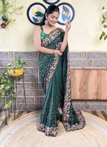 Attrctive Looking These Party Wear Saree in Fine Colored.These Saree Are Georgette And Blouse is Diamond Silk Fabricated.Its Beautified With Designer Multy Thread,Sequance Embroidery Work.