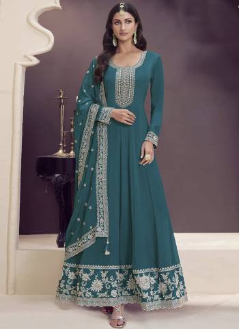 Looking These Party Wear Anarkali Suit in Fine Colored Pair With Dupatta.These Top Are Chinon And Dupatta Are Chinon And Pair With Dull Santoon Bottom.Its Beautified With Designer Embroidery Work.