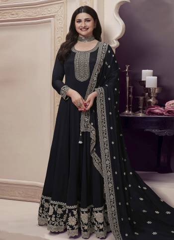 Looking These Party Wear Anarkali Suit in Fine Colored Pair With Dupatta.These Top Are Chinon And Dupatta Are Chinon And Pair With Dull Santoon Bottom.Its Beautified With Designer Embroidery Work.