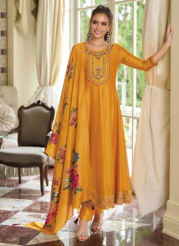 Attractive These Beautiful Looking Readymade Suits With Dupatta.These Suit is Fabricated On Top Are Vichitra Silk And Bottom Are Vichitra Silk And Russion Silk Dupatta .Its Beautified With Designer Multy Thread Embroidery Work,Printed Dupatta.