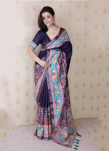 Attractive These Party Wear Saree in Fine Colored.These Saree And Blouse is Fabricated On Tussar Silk.Its Beautified With Weaving Jari Border Designer With Floral Digital Printed.
