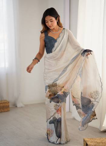 Looking These Party Wear Saree in Fine Colored.These Saree And Blouse is Chinon Fabricated.Its Beautified With Designer Digital Printed With Mirror Cut Work.