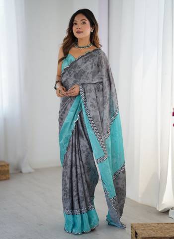 Looking These Party Wear Saree in Fine Colored.These Saree And Blouse is Chinon Fabricated.Its Beautified With Designer Digital Printed With Mirror Cut Work.