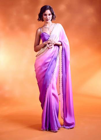 Attrctive Looking These Party Wear Saree in Fine Colored.These Saree Are Satin Georgette And Blouse is Satin Georgette Fabricated.Its Beautified With Designer Cut Dana,Moti Hand Work.