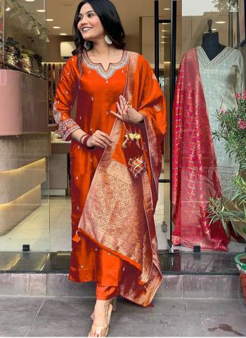 Attrective These Suit in Fine Colored Pair With Bottom And Dupatta.These Top And Bottom Are Fabricated On Roman Silk Pair With Jacquard Dupatta.Its Beautified With Designer Embroidery Work .