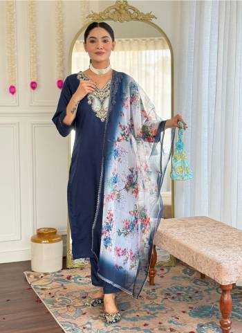 Attrective These Suit in Fine Colored Pair With Bottom And Dupatta.These Top And Bottom Are Fabricated On Roman Silk Pair With Tabby Silk Dupatta.Its Beautified With Designer Embroidery Work,Printed Dupatta .