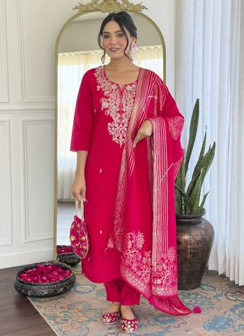 Attrective These Suit in Fine Colored Pair With Bottom And Dupatta.These Top And Bottom Are Fabricated On Roman Silk Pair With Jacquard Dupatta.Its Beautified With Designer Embroidery Work,Printed Dupatta .