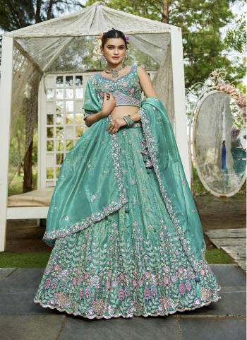 Attrective Looking This Party Wear Fine Color Fancy Heavy Designer Choli And Lahenga Fabriced On Tissue And Dupatta Tissue In Fabricated Beautified With Attrective Designer Heavy Sequance,Multy Thread Embroidery Work. Buy Now.
