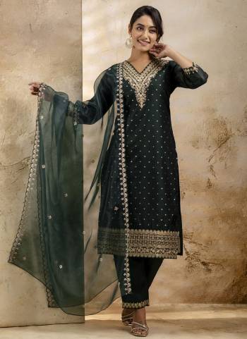 Garb These Beautiful Party Wear Readymade Suits With Dupatta.These Suit is Fabricated On Top Are Chanderi Silk And Bottom Are Silk And Organza Dupatta .Its Beautified With Designer Embroidery Work.