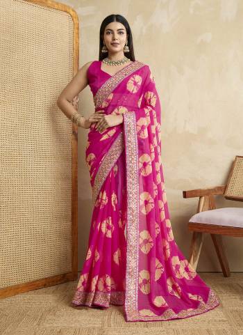 Attrective These Party Wear Saree in Fine Colored.These Saree Are Georgette And Blouse is Art Silk Fabricated.Its Beautified With Printed Designer, Embroidery Work Lace Border.