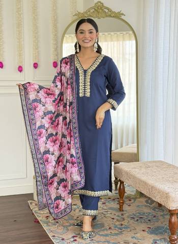 Garb These Suit in Fine Colored Pair With Bottom And Dupatta.These Top And Bottom Are Fabricated On Viscose Slub Pair With Chinon Dupatta.Its Beautified With Designer Embroidery Work Printed .