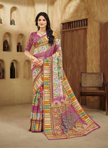 Attrective Look These Party Wear Saree in Fine Colored.These Saree And Blouse is Fabricated On Crepe Silk.Its Beautified With Designer Digital Foil Printed.