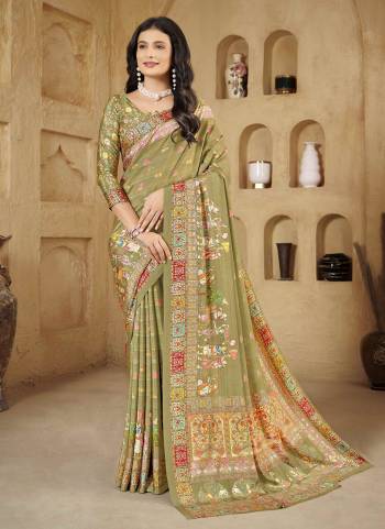 Attrective Look These Party Wear Saree in Fine Colored.These Saree And Blouse is Fabricated On Crepe Silk.Its Beautified With Designer Digital Foil Printed.